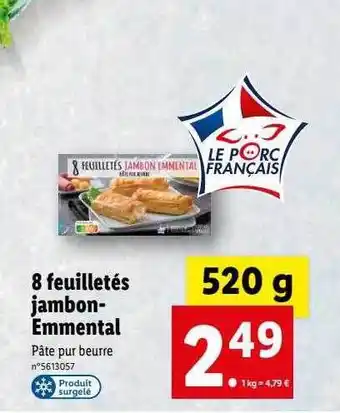 Lidl 8 feuilletés jambon-emmental offre