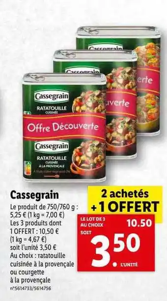 Lidl Cassegrain offre