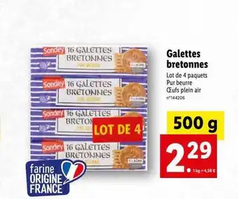 Lidl Galettes bretonnes sondey offre