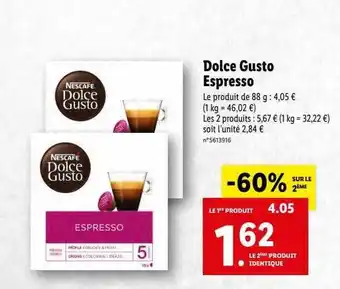 Lidl Dolce gusto espresso nescafé offre