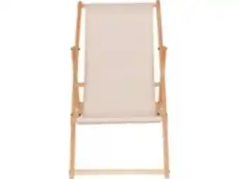 E.Leclerc Brico Lot de 2 transats en bois "chilienne" - 107 x 56.5 x 81 cm - ecru offre