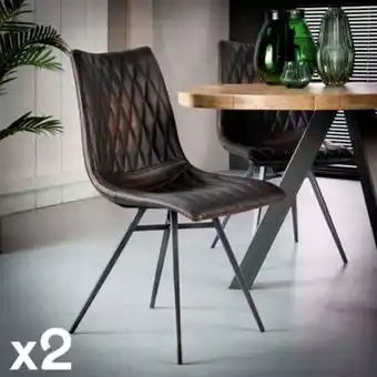 Pier Import Chaise vintage motif diamant couleur brun melbourne (lot de 2) offre