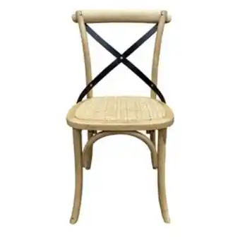Chaise bistrot en bouleau massif et croisillon métal - ressources