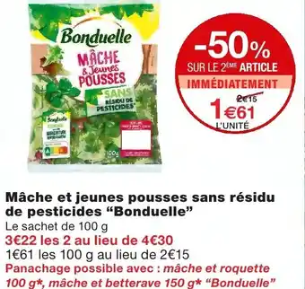 Mâche et jeunes pousses sans résidu de pesticides