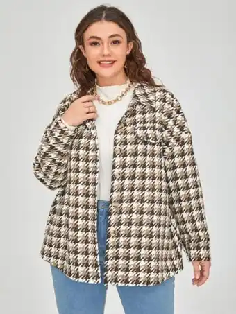 Manteau à pied-de-poule en tweed