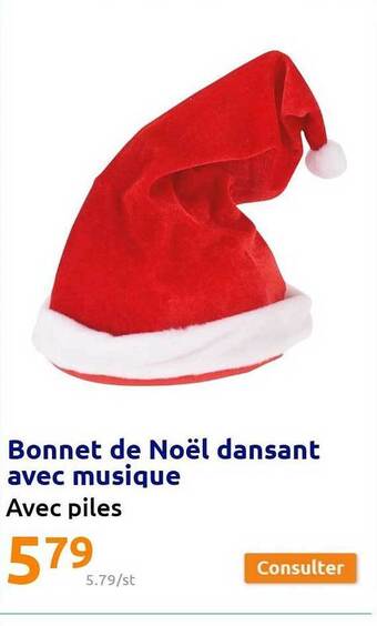 Action Bonnet de noël dansant avec musique offre
