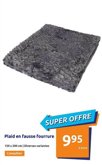 Action Plaid en fausse fourrure offre