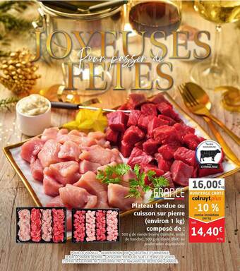 Colruyt Plateau fondue ou cuisson sur pierre offre