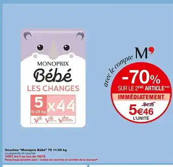 Monoprix Couches offre