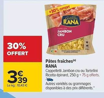 Carrefour Pâtes fraîches rana offre