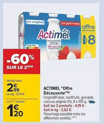 Carrefour Actimel offre