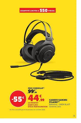 Hyper U Casque gaming filaire offre