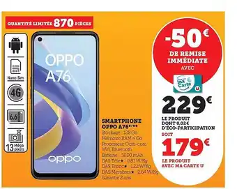 Smartphone oppo a76