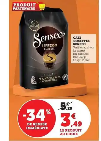 U Express Café dosettes senseo offre