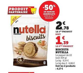 U Express Biscuits nutella offre