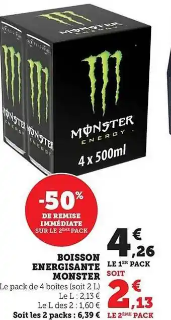U Express Boisson énergisante monster offre