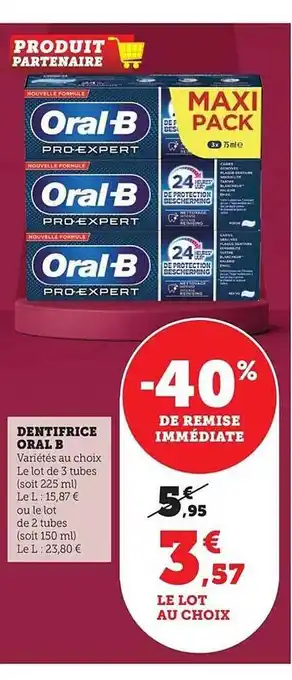 U Express Dentifrice oral b offre