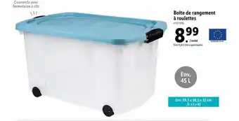 Lidl Boîte de rangement à roulettes offre