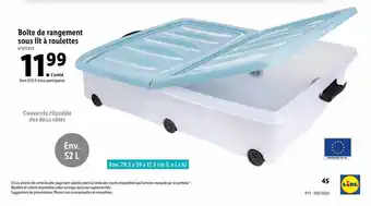 Lidl Boîte de rangement sous lit à roulettes offre
