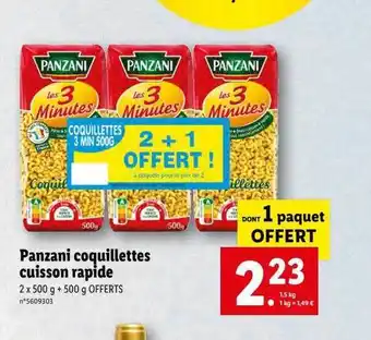 Lidl Panzani coquillettes cuisson rapide offre