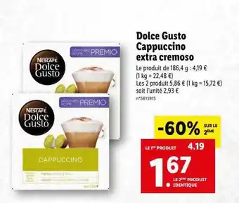 Lidl Dolce gusto cappuccino extra cremoso nescafé offre