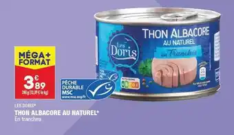 ALDI Thon albacore au naturel les doris offre