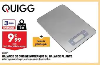 ALDI Balance de cuisine numérique ou balance pliante quigg offre