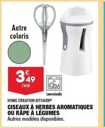 ALDI Ciseaux à herbes aromatiques ou râpe à légumes home creation kitchen offre