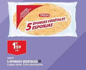 ALDI 5 éponges végétales twido offre