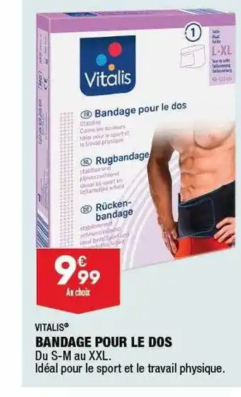 ALDI Bandage pour le dos vitalis offre