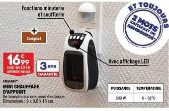 ALDI Mini chauffage d'appoint ambiano offre