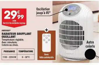 ALDI Radiateur soufflant oscillant ambiano offre