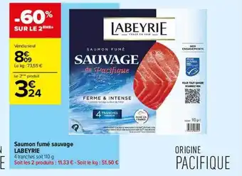 Carrefour Contact Saumon fumé sauvage labeyrie offre