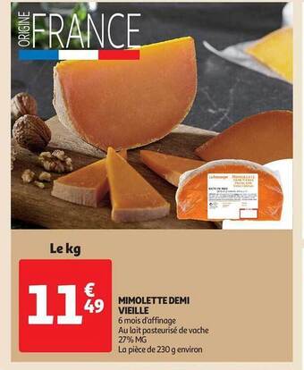 Auchan Mimolette demi vieille offre