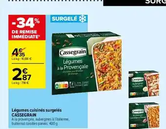 Carrefour Contact Légumes cuisinés surgelés cassegrain offre