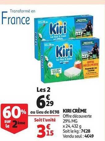 Auchan Kiri crème offre