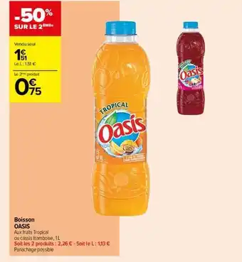 Carrefour Contact Boisson oasis offre