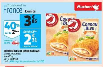 Auchan Cordon bleu de dinde auchan offre