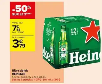 Carrefour Contact Bière blonde heineken offre