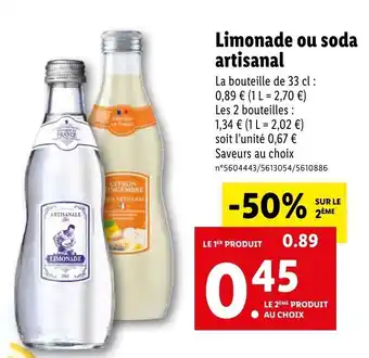 Lidl Limonade Ou Soda Artisanal offre