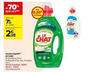 Carrefour Contact Lessive liquide le chat offre