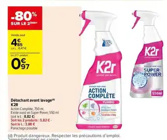 Carrefour Contact Détachant avant lavage k2r offre