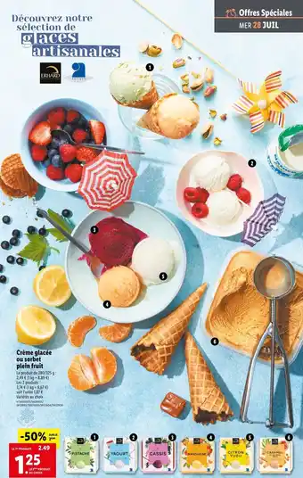 Lidl Crème Glacée Ou Sorbet Plein Fruit offre