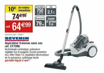 Cora x Carrefour Aspirateur traîneau sans sac severin offre