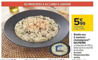 Carrefour Risotto aux 2 saumons champignons delpierre offre