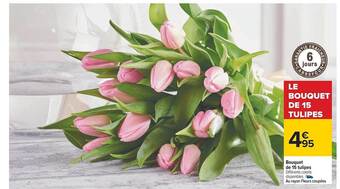 Carrefour Bouquet de 15 tulipes offre