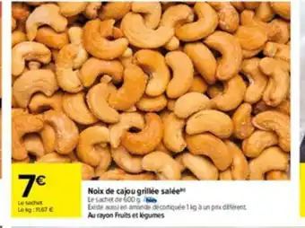 Carrefour Noix de Cajou Grillée Salée offre