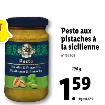 Lidl Pesto Aux Pistaches à La Sicilienne offre