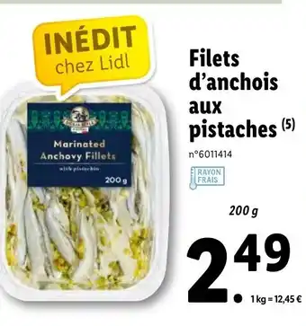 Lidl Filets d'Anchois Aux Pistaches offre