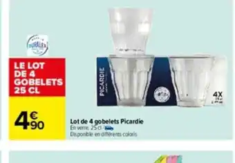 Carrefour Lot de 4 Gobelets Picardie offre